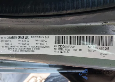 2013 Dodge Avenger Se V6 from USA, damaged, VIN 1C3CDZAG4DN757532